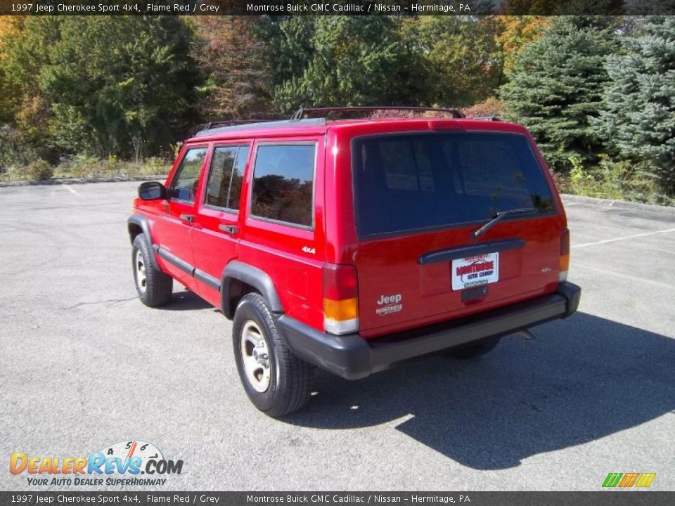 1997 Jeep Cherokee Sport 4x4 Flame Red / Grey Photo #11