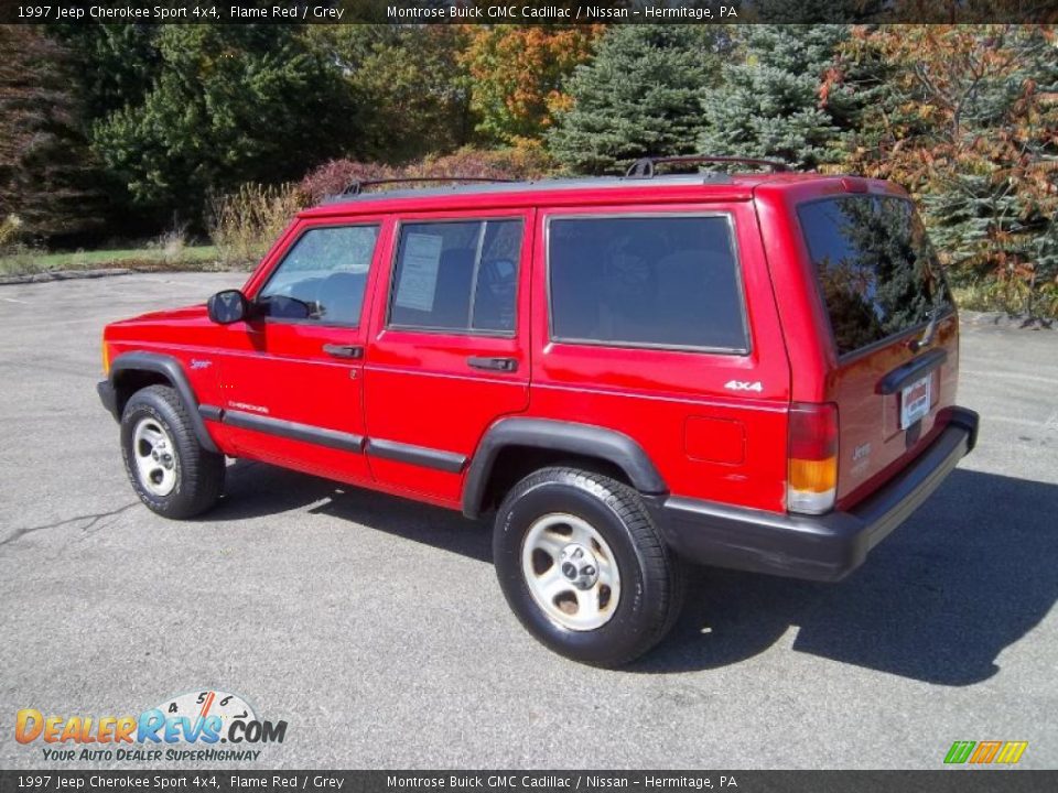 1997 Jeep Cherokee Sport 4x4 Flame Red / Grey Photo #12
