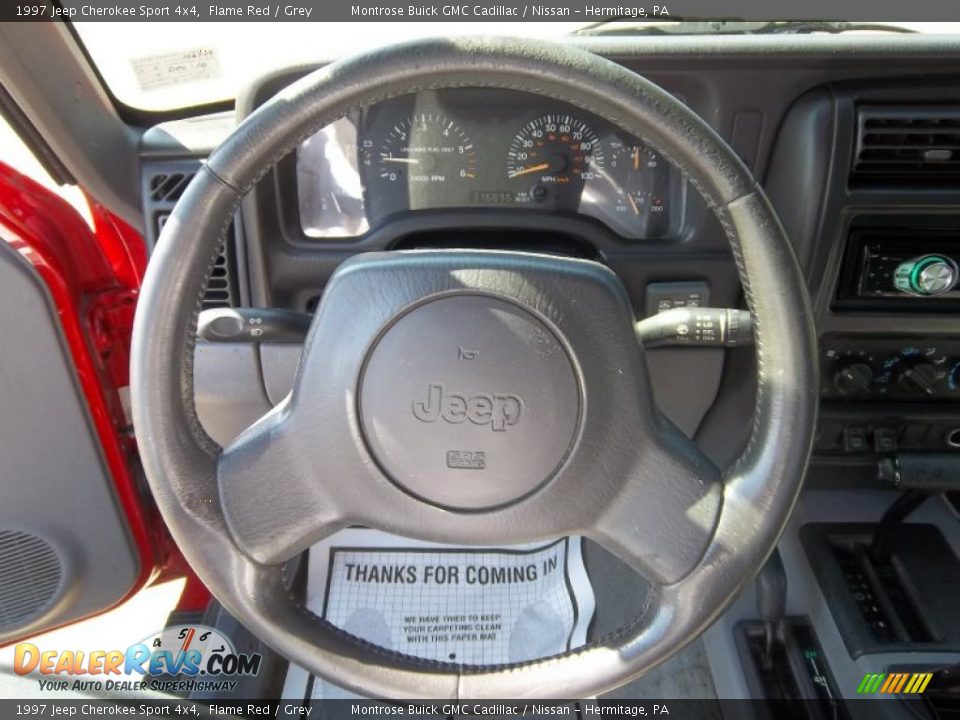 1997 Jeep Cherokee Sport 4x4 Flame Red / Grey Photo #27