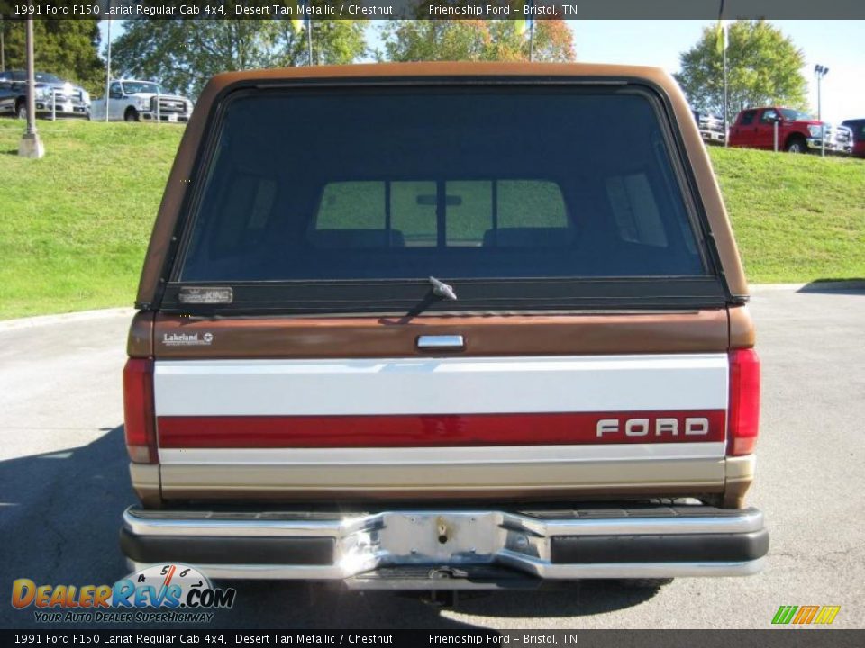 1991 Ford F150 Lariat Regular Cab 4x4 Desert Tan Metallic / Chestnut Photo #7