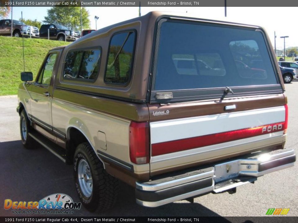 1991 Ford F150 Lariat Regular Cab 4x4 Desert Tan Metallic / Chestnut Photo #8
