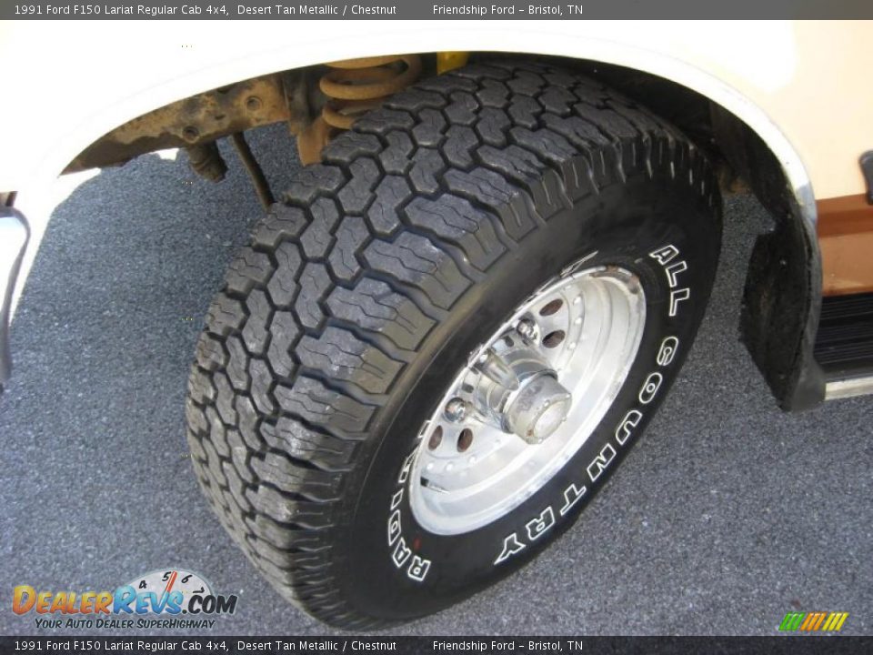 1991 Ford F150 Lariat Regular Cab 4x4 Desert Tan Metallic / Chestnut Photo #9