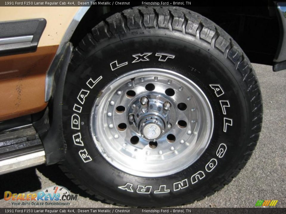 1991 Ford F150 Lariat Regular Cab 4x4 Desert Tan Metallic / Chestnut Photo #10