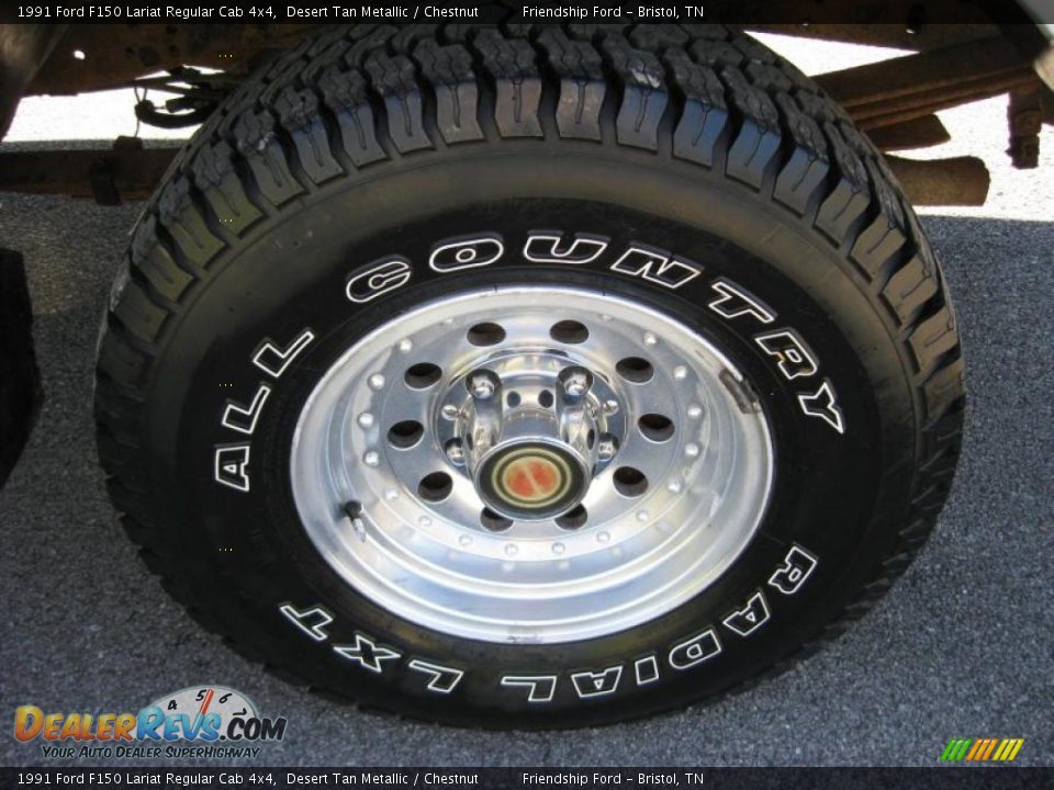 1991 Ford F150 Lariat Regular Cab 4x4 Desert Tan Metallic / Chestnut Photo #11