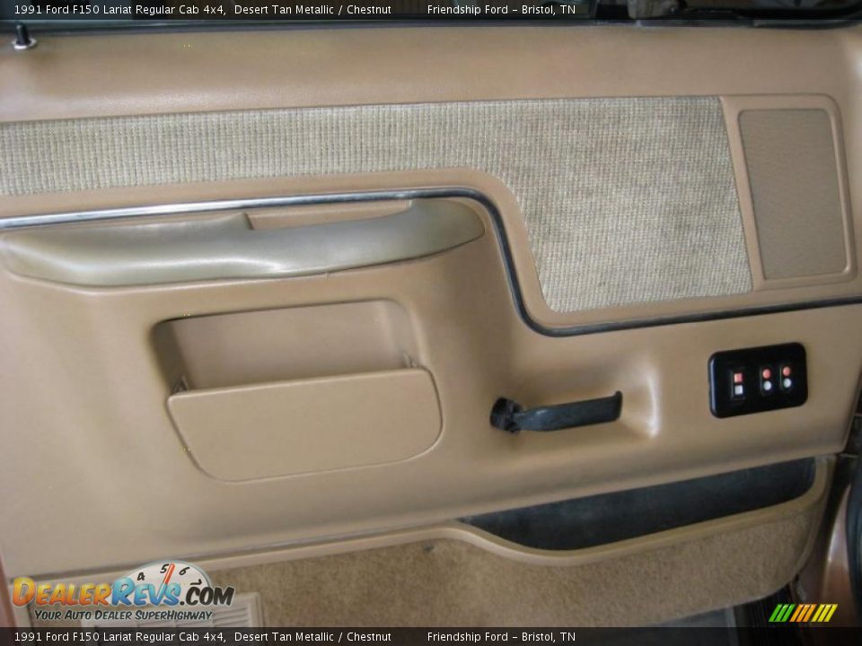 1991 Ford F150 Lariat Regular Cab 4x4 Desert Tan Metallic / Chestnut Photo #17