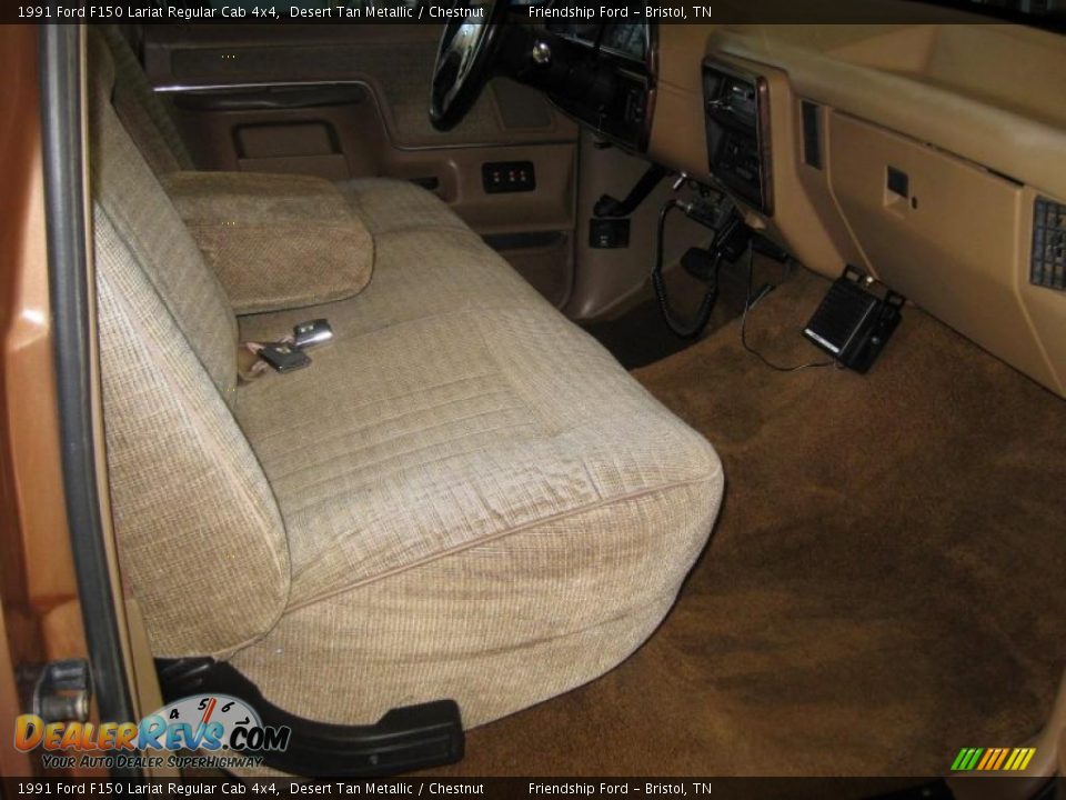 1991 Ford F150 Lariat Regular Cab 4x4 Desert Tan Metallic / Chestnut Photo #18