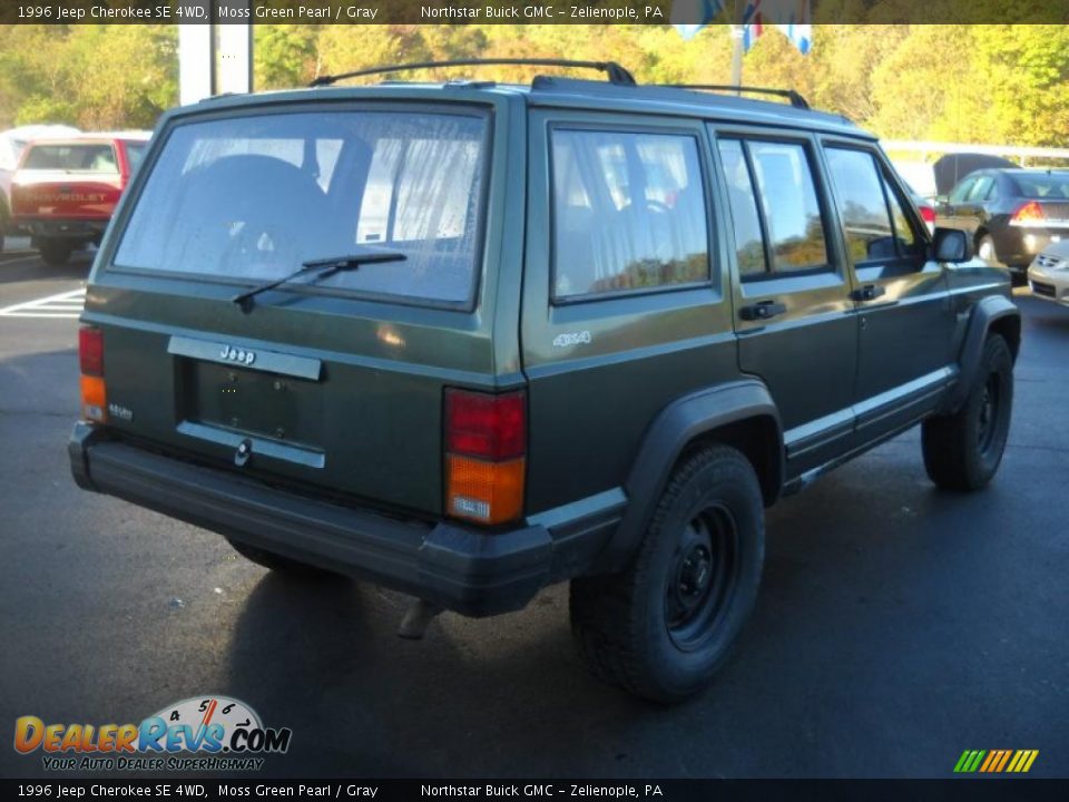 1996 Jeep Cherokee SE 4WD Moss Green Pearl / Gray Photo #4
