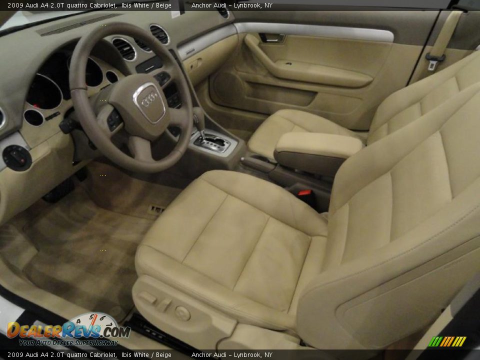 Beige Interior - 2009 Audi A4 2.0T quattro Cabriolet Photo #11