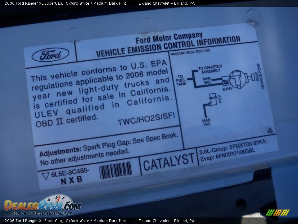 2006 Ford Ranger XL SuperCab Oxford White / Medium Dark Flint Photo #13