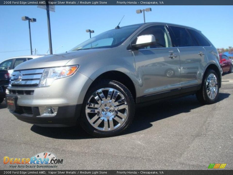 2008 Ford Edge Limited AWD Vapor Silver Metallic / Medium Light Stone Photo #2