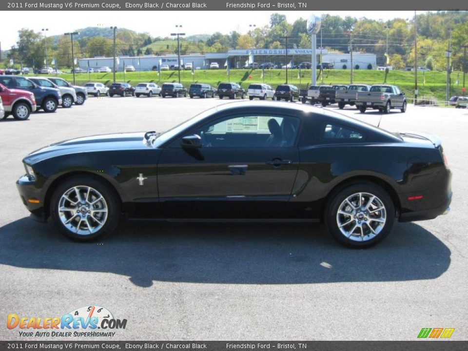 2011 Ford Mustang V6 Premium Coupe Ebony Black / Charcoal Black Photo #1