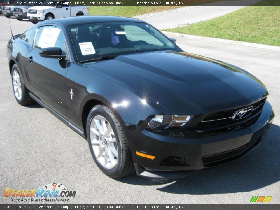 2011 Ford Mustang V6 Premium Coupe Ebony Black / Charcoal Black Photo #4