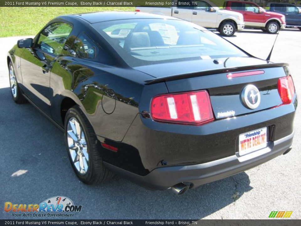2011 Ford Mustang V6 Premium Coupe Ebony Black / Charcoal Black Photo #8
