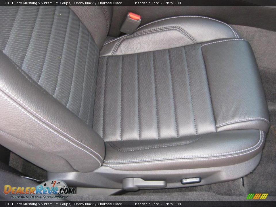 2011 Ford Mustang V6 Premium Coupe Ebony Black / Charcoal Black Photo #15