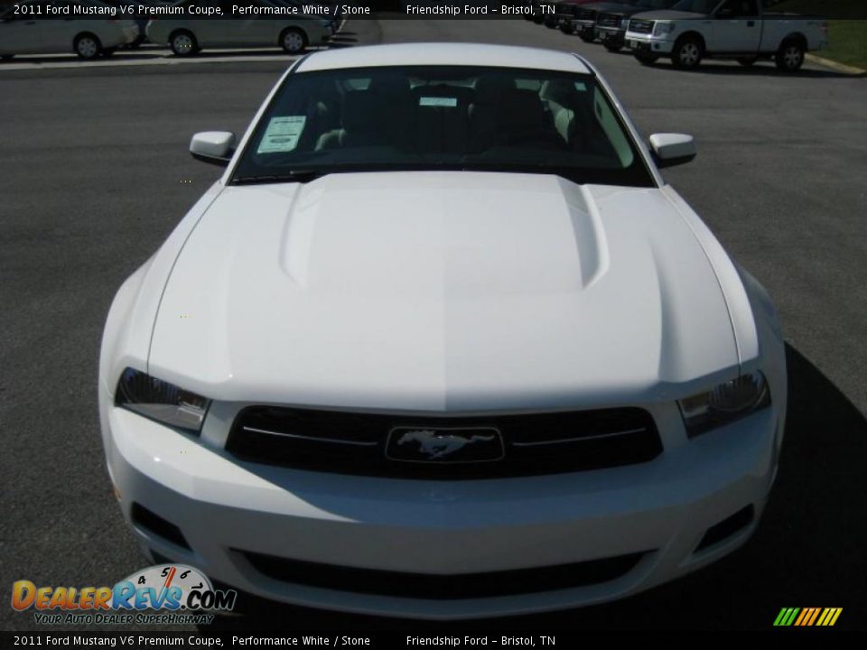 2011 Ford Mustang V6 Premium Coupe Performance White / Stone Photo #3