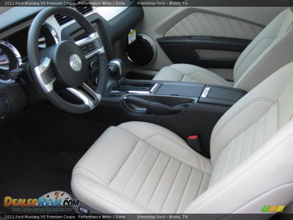 Stone Interior - 2011 Ford Mustang V6 Premium Coupe Photo #12