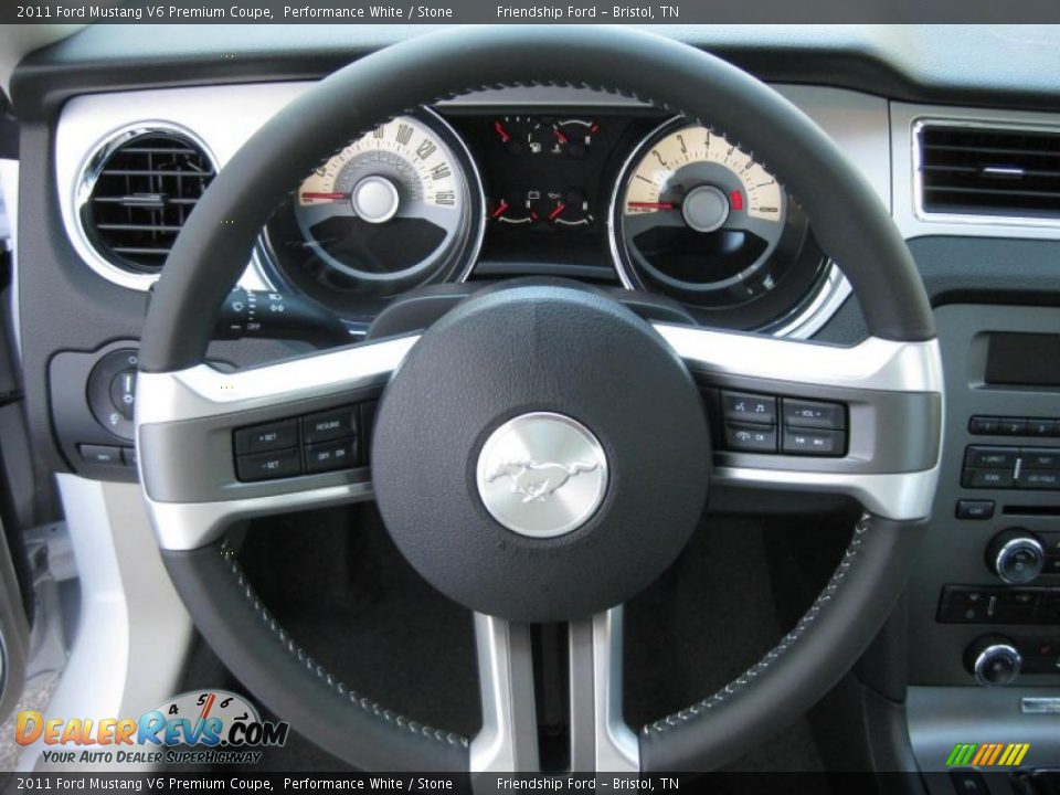 2011 Ford Mustang V6 Premium Coupe Steering Wheel Photo #19