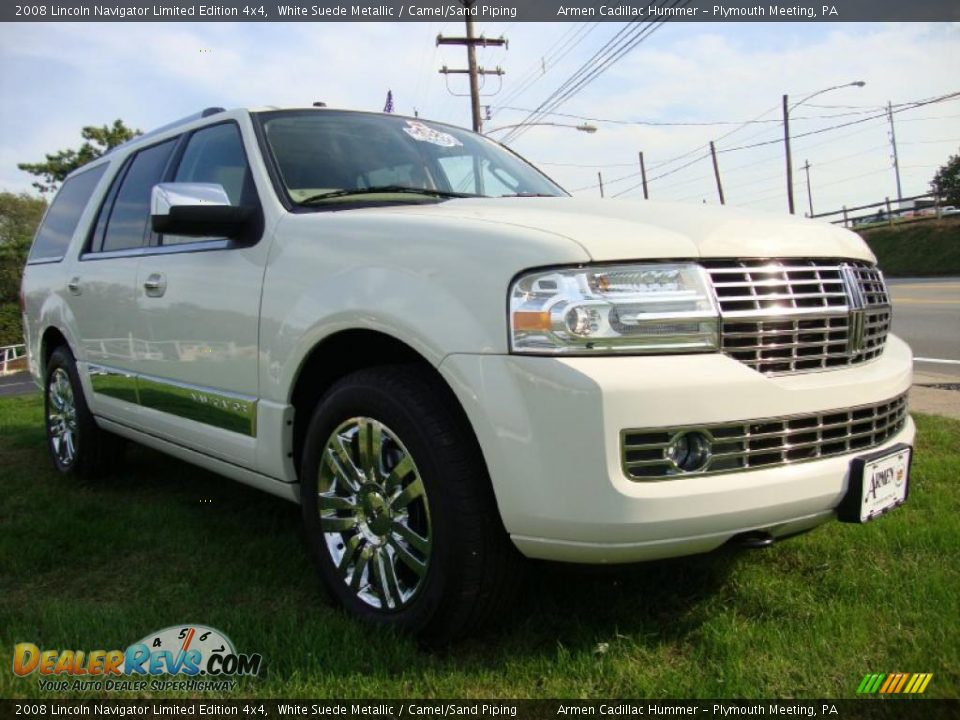 2008 Lincoln Navigator Limited Edition 4x4 White Suede Metallic Camel Sand Piping Photo 5 