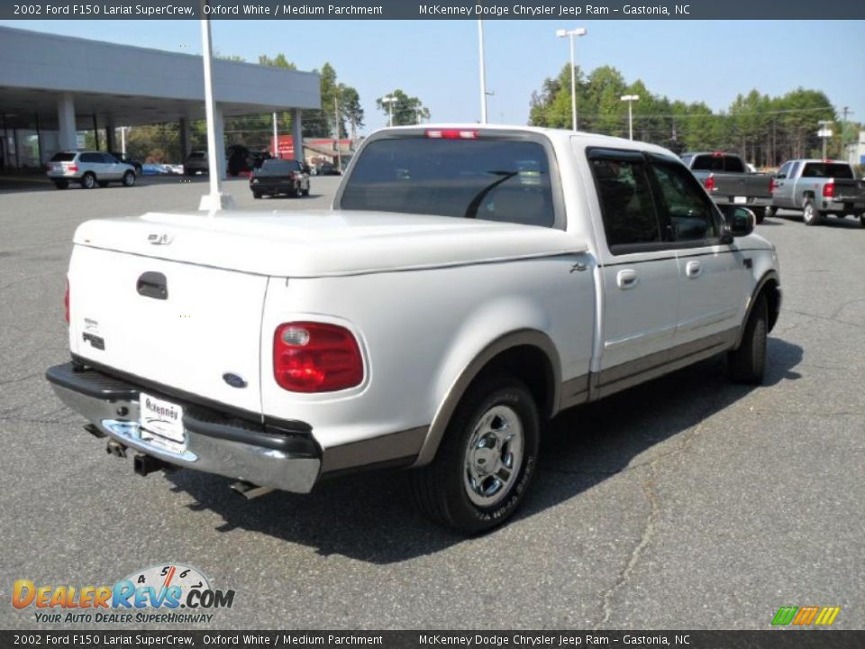 2002 Ford F150 Lariat SuperCrew Oxford White / Medium Parchment Photo #5