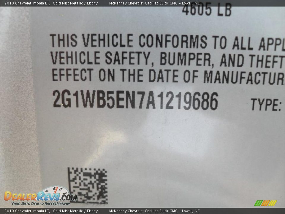 2010 Chevrolet Impala LT Gold Mist Metallic / Ebony Photo #8