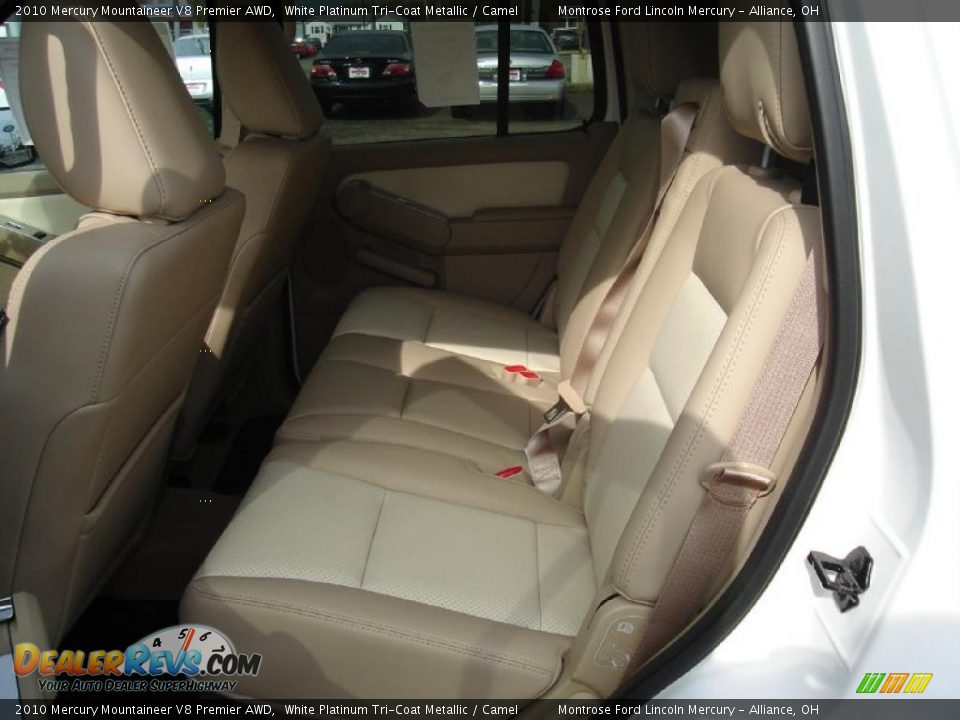 2010 Mercury Mountaineer V8 Premier AWD White Platinum Tri-Coat Metallic / Camel Photo #12