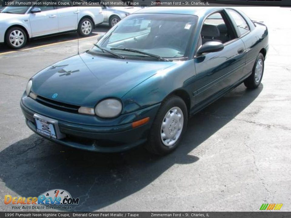 1996 Plymouth Neon Highline Coupe Emerald Green Pearl Metallic / Taupe Photo #3