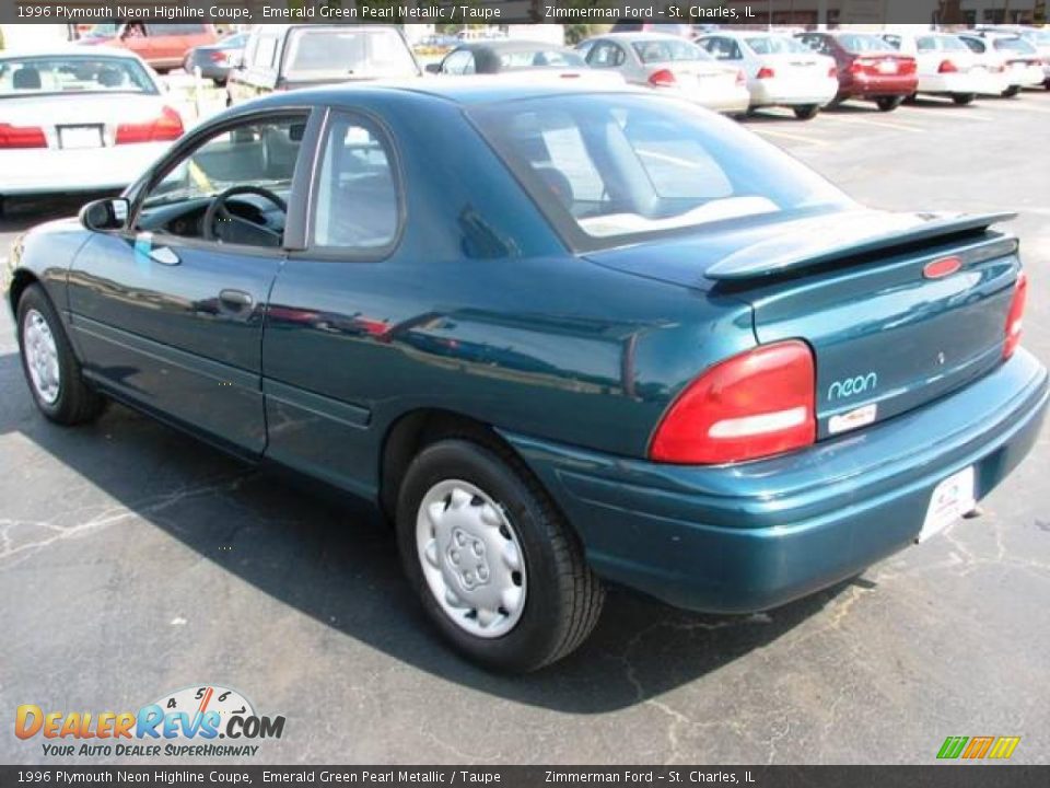 1996 Plymouth Neon Highline Coupe Emerald Green Pearl Metallic / Taupe Photo #7
