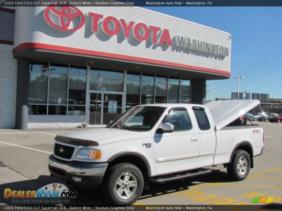 2003 Ford F150 XLT SuperCab 4x4 Oxford White / Medium Graphite Grey Photo #1