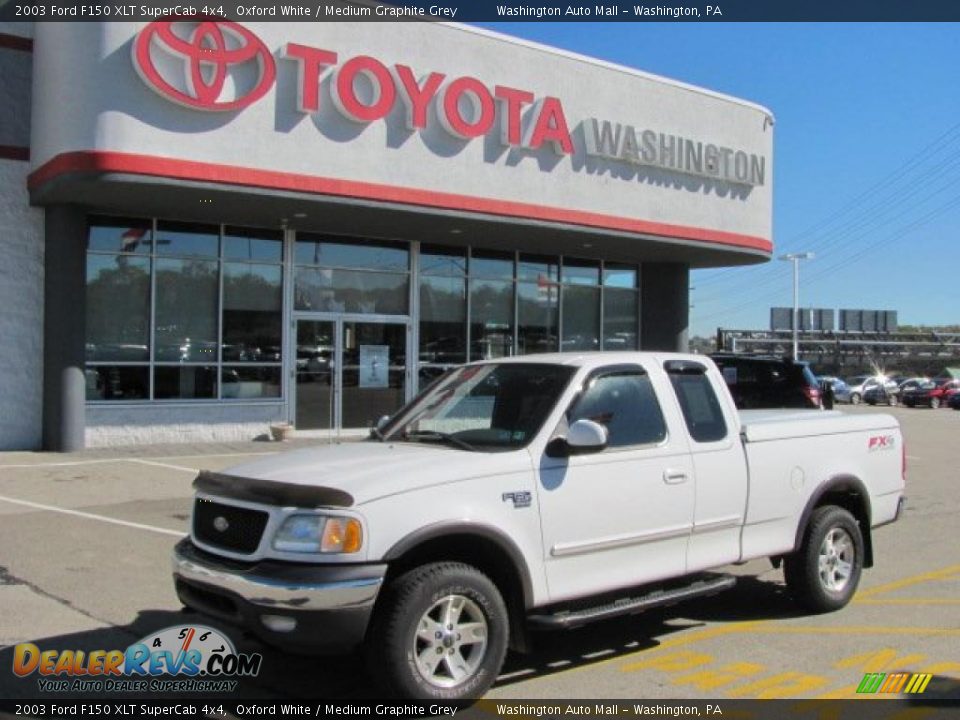 2003 Ford F150 XLT SuperCab 4x4 Oxford White / Medium Graphite Grey Photo #4