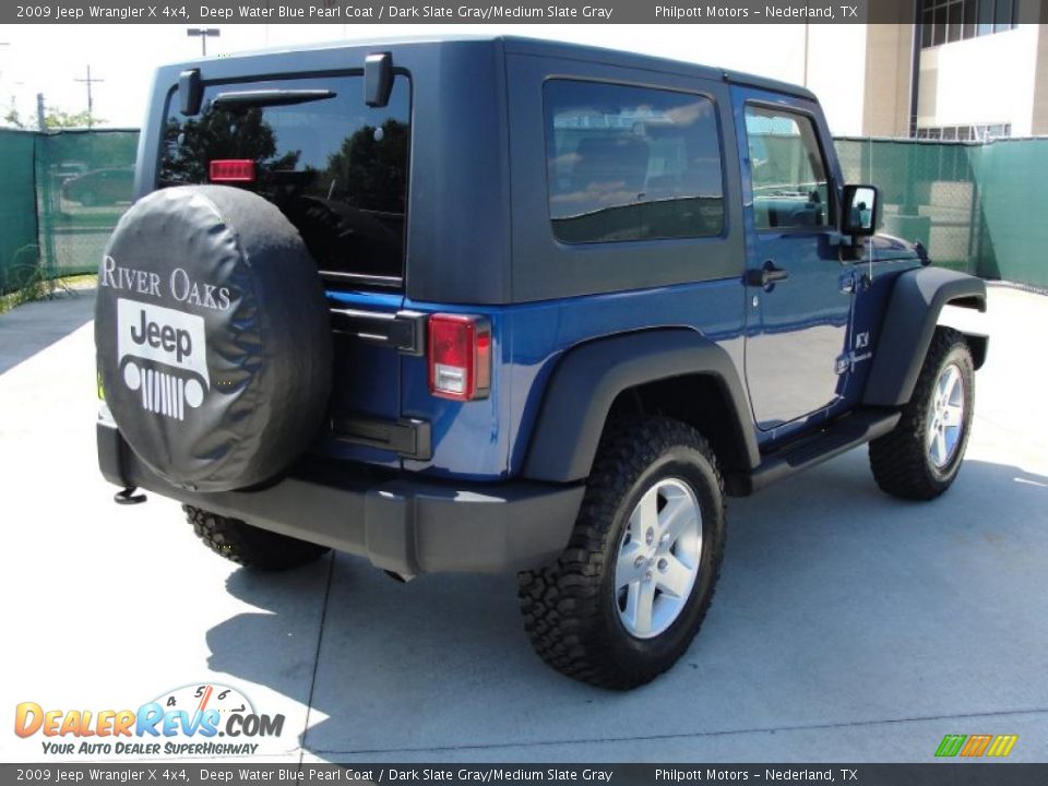 2009 Jeep Wrangler X 4x4 Deep Water Blue Pearl Coat / Dark Slate Gray/Medium Slate Gray Photo #3
