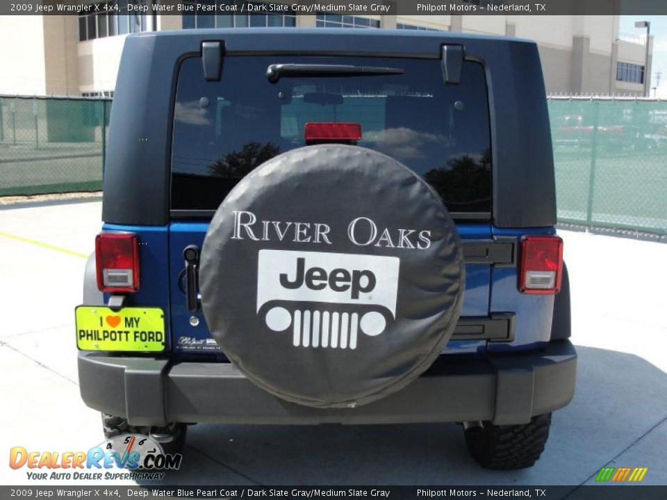 2009 Jeep Wrangler X 4x4 Deep Water Blue Pearl Coat / Dark Slate Gray/Medium Slate Gray Photo #4