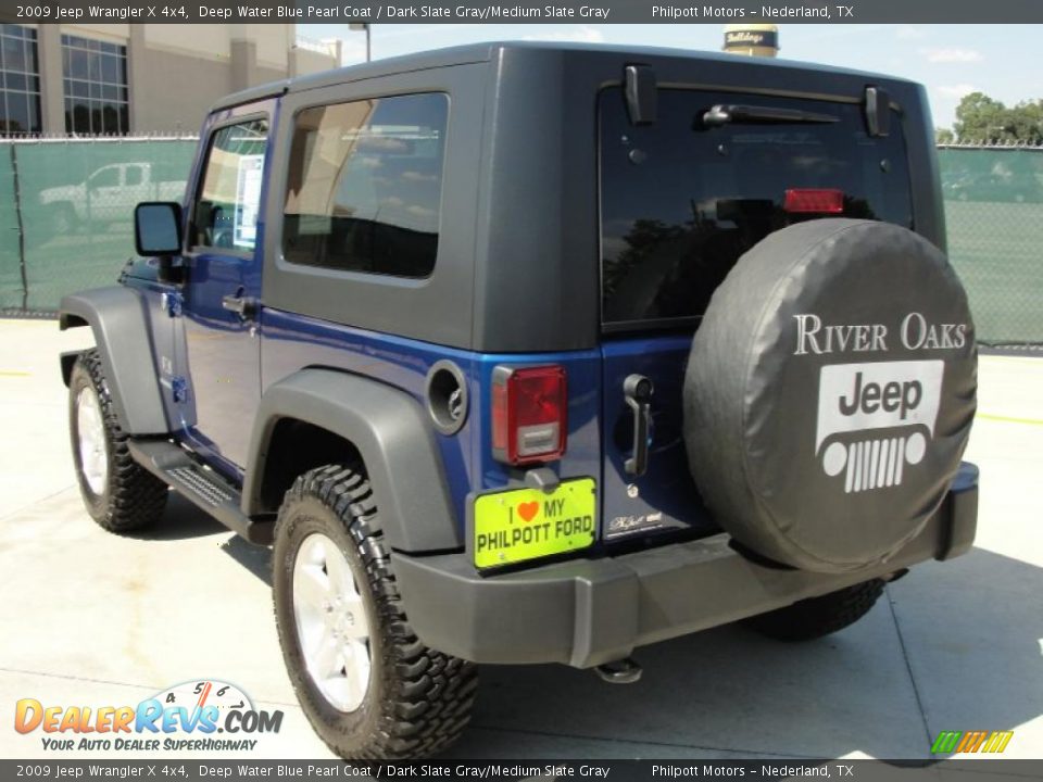 2009 Jeep Wrangler X 4x4 Deep Water Blue Pearl Coat / Dark Slate Gray/Medium Slate Gray Photo #5