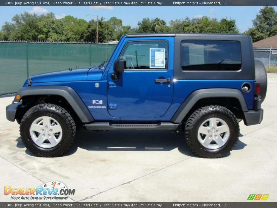2009 Jeep Wrangler X 4x4 Deep Water Blue Pearl Coat / Dark Slate Gray/Medium Slate Gray Photo #6