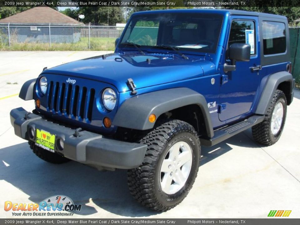 2009 Jeep Wrangler X 4x4 Deep Water Blue Pearl Coat / Dark Slate Gray/Medium Slate Gray Photo #7