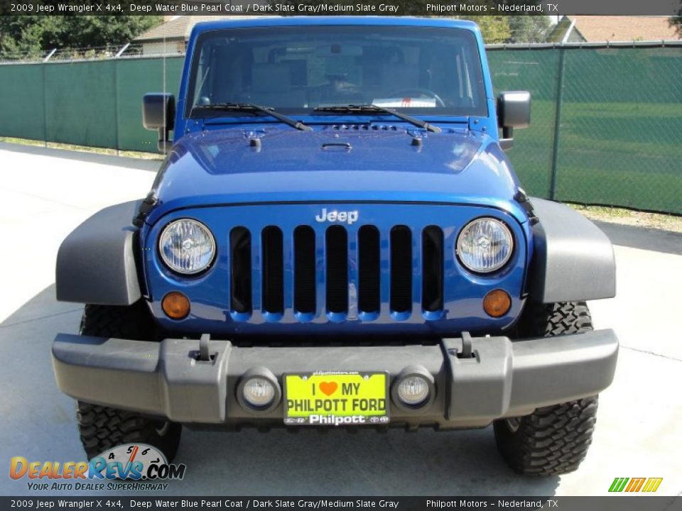 2009 Jeep Wrangler X 4x4 Deep Water Blue Pearl Coat / Dark Slate Gray/Medium Slate Gray Photo #8
