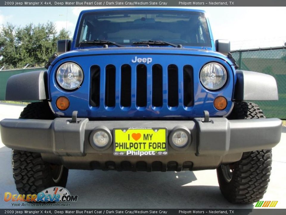 2009 Jeep Wrangler X 4x4 Deep Water Blue Pearl Coat / Dark Slate Gray/Medium Slate Gray Photo #9