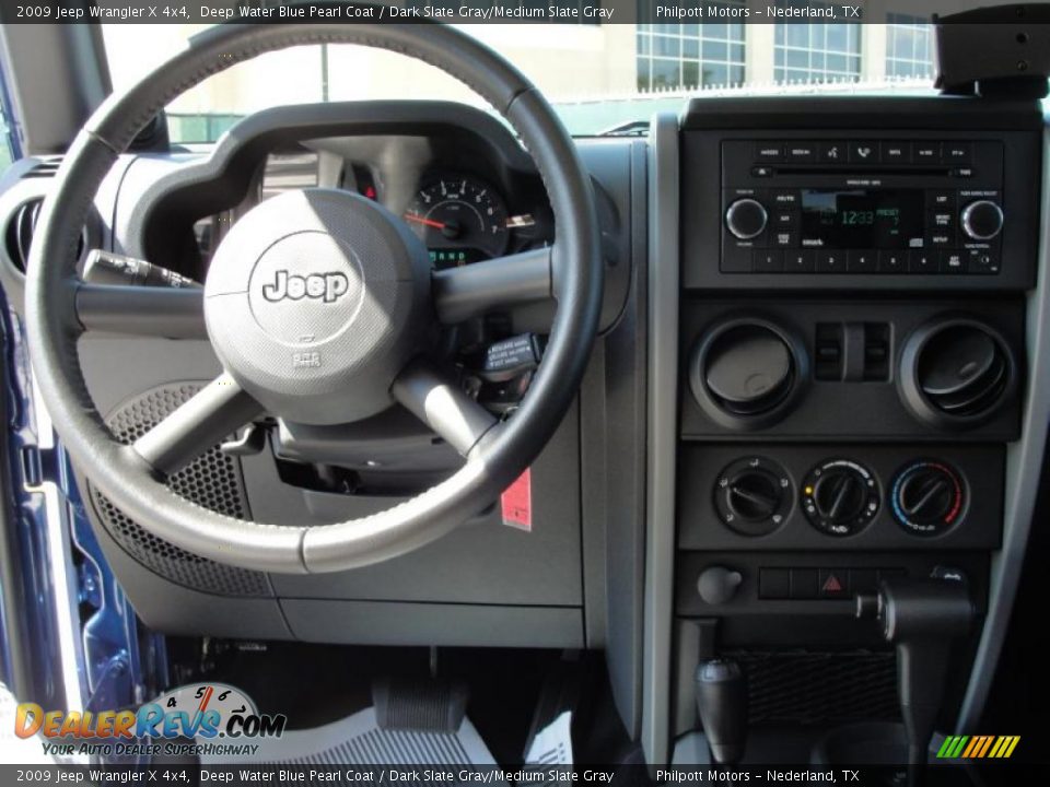 2009 Jeep Wrangler X 4x4 Deep Water Blue Pearl Coat / Dark Slate Gray/Medium Slate Gray Photo #34