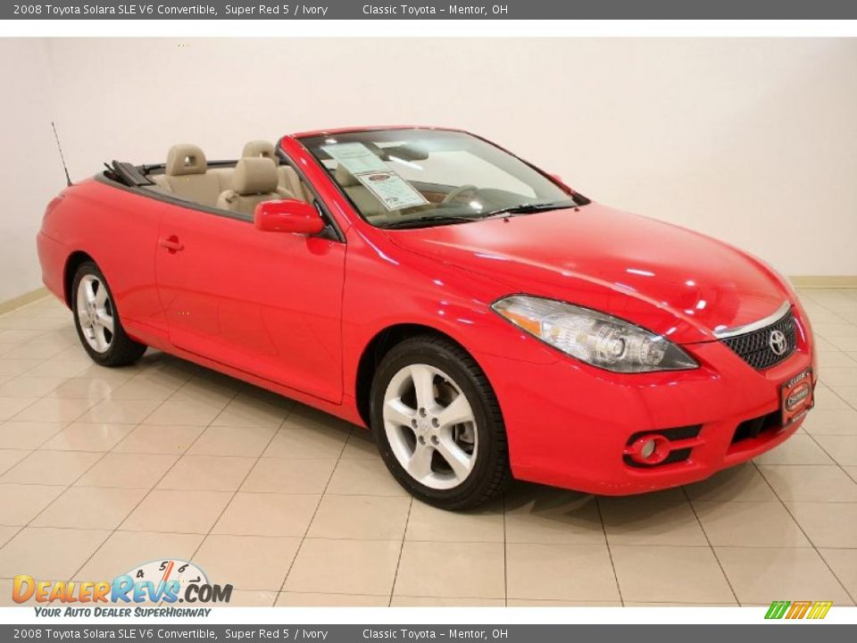 2008 Toyota Solara SLE V6 Convertible Super Red 5 / Ivory Photo #1