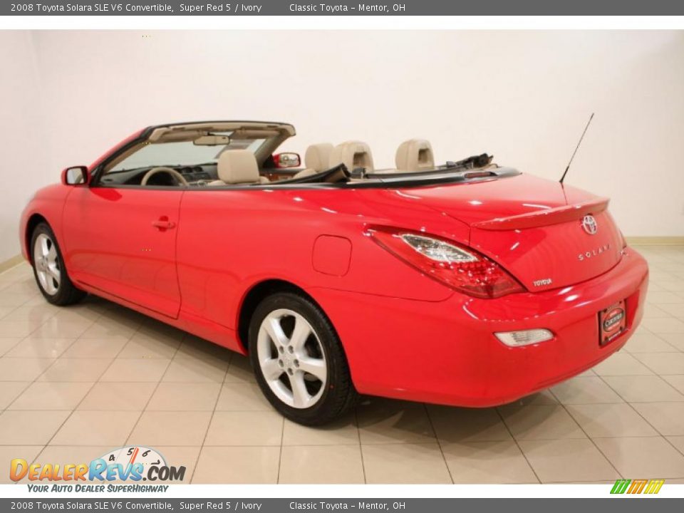 2008 Toyota Solara SLE V6 Convertible Super Red 5 / Ivory Photo #5