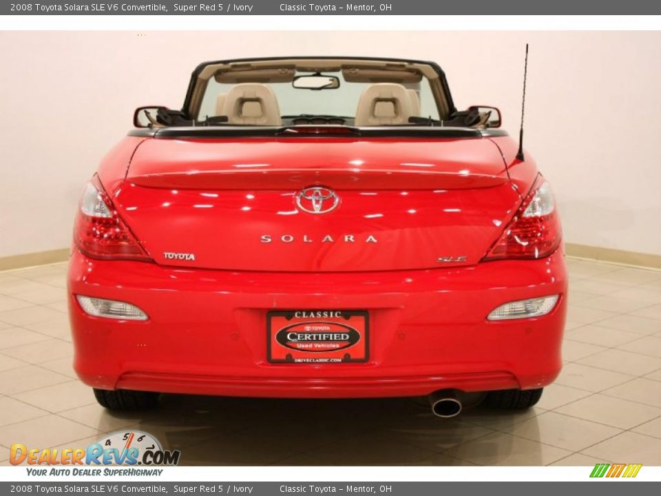 2008 Toyota Solara SLE V6 Convertible Super Red 5 / Ivory Photo #6