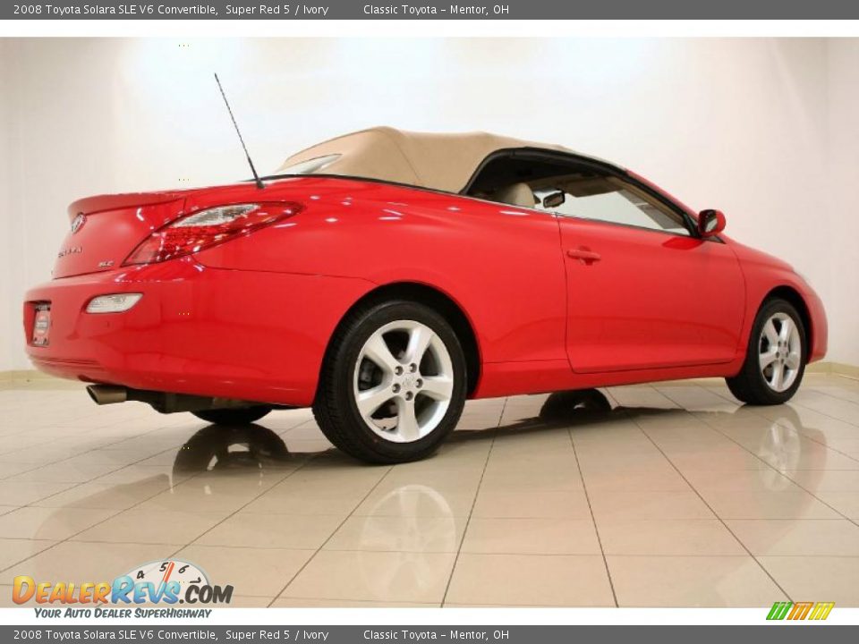 2008 Toyota Solara SLE V6 Convertible Super Red 5 / Ivory Photo #8