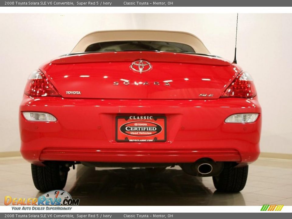 2008 Toyota Solara SLE V6 Convertible Super Red 5 / Ivory Photo #9