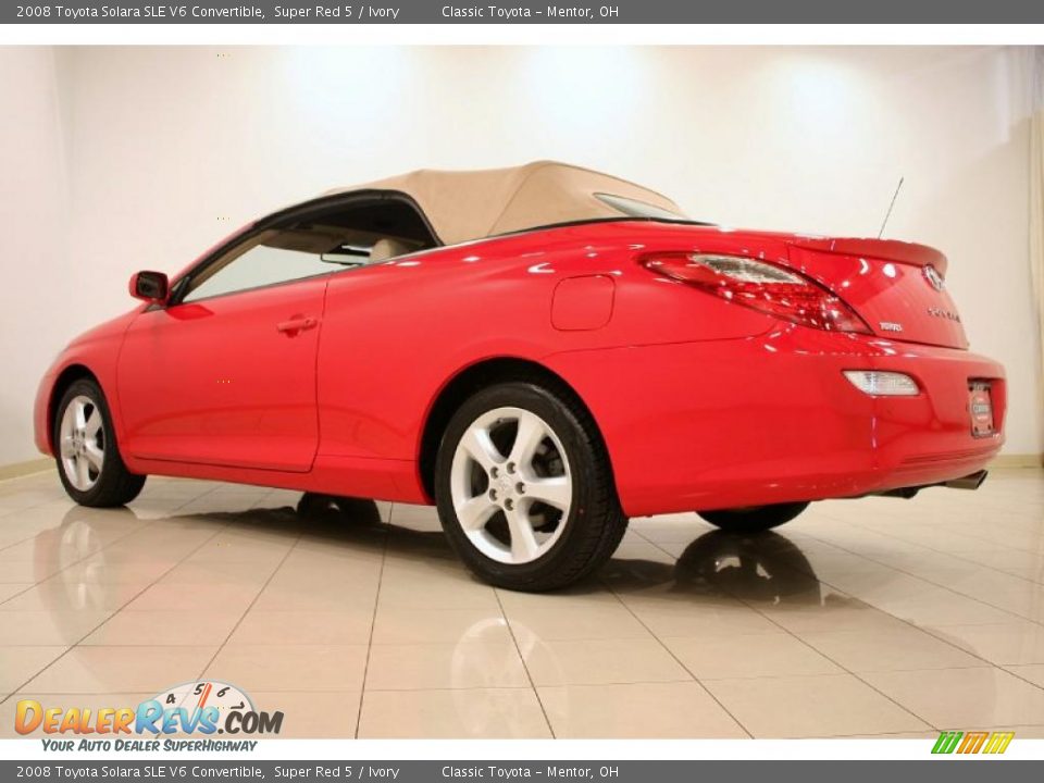 2008 Toyota Solara SLE V6 Convertible Super Red 5 / Ivory Photo #10