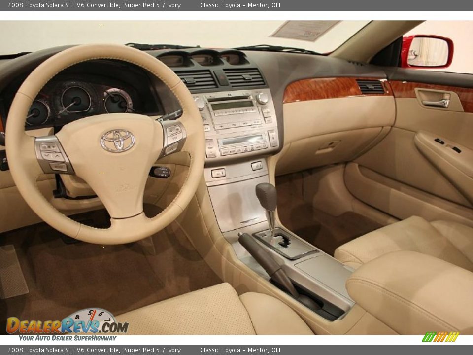 2008 Toyota Solara SLE V6 Convertible Super Red 5 / Ivory Photo #15