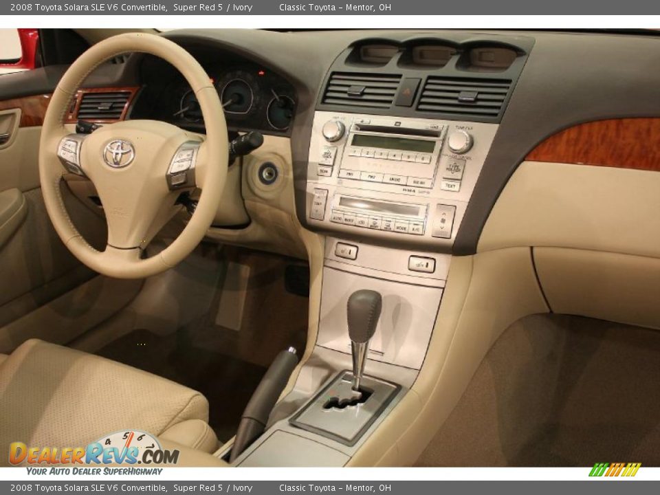 2008 Toyota Solara SLE V6 Convertible Super Red 5 / Ivory Photo #21