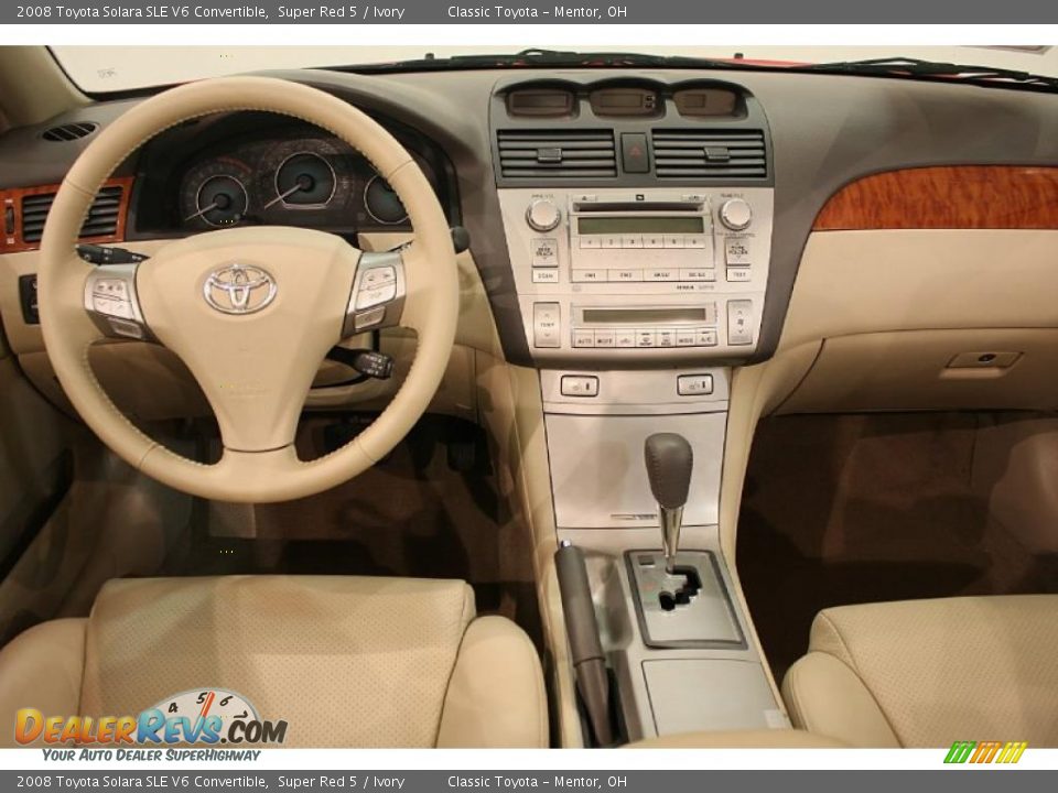 2008 Toyota Solara SLE V6 Convertible Super Red 5 / Ivory Photo #25