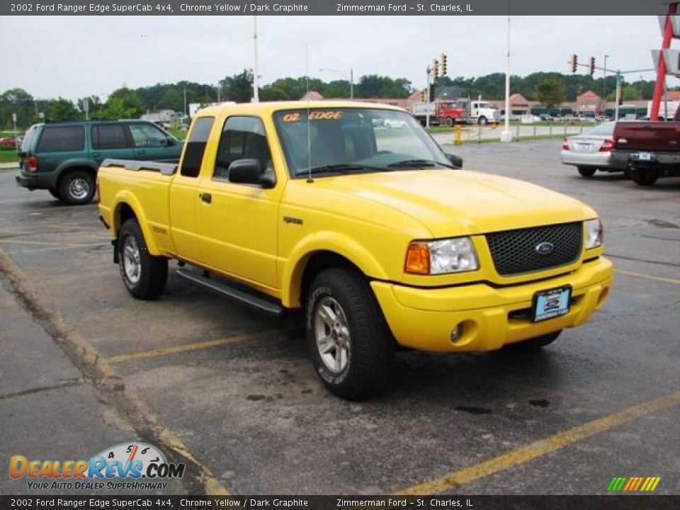 2002 Ford Ranger Edge SuperCab 4x4 Chrome Yellow / Dark Graphite Photo #4