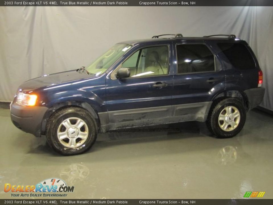 2003 Ford Escape XLT V6 4WD True Blue Metallic / Medium Dark Pebble Photo #3