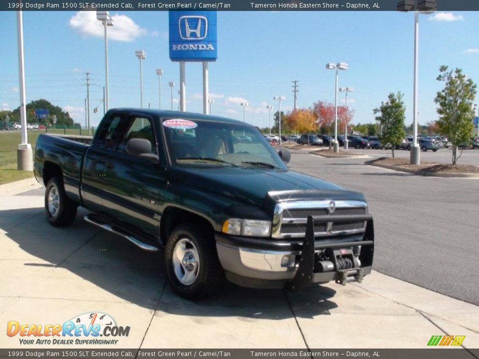 1999 Dodge Ram 1500 SLT Extended Cab Forest Green Pearl / Camel/Tan Photo #2