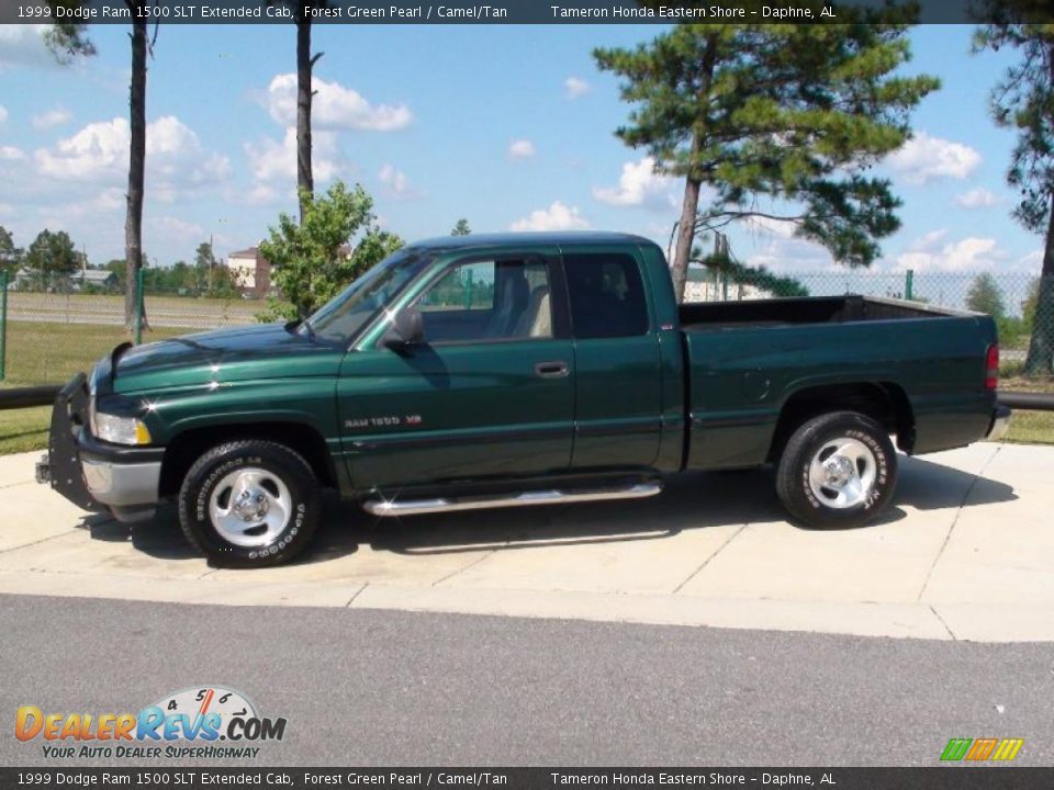 1999 Dodge Ram 1500 SLT Extended Cab Forest Green Pearl / Camel/Tan Photo #10